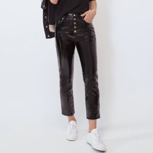 BLDWN The Parker Vinyl Button Fly Leather Pants